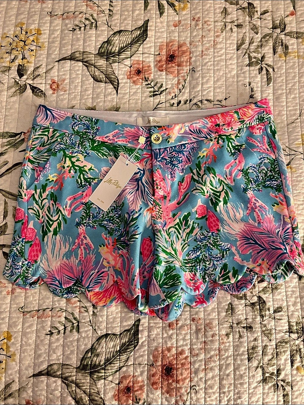 Lilly Pulitzer Buttercup Knit Short Blue & Pink Size 10